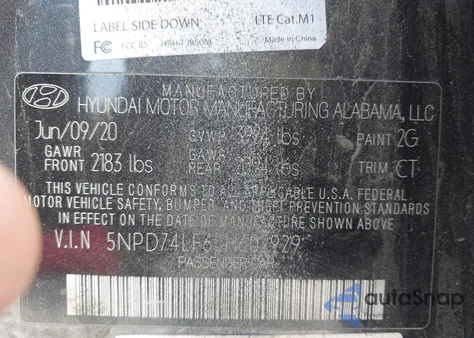 2020 Hyundai Elantra Se из США, поврежденный, VIN 5NPD74LF6LH602929